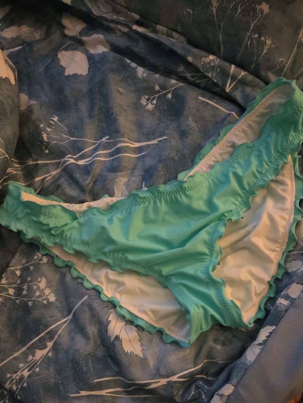 Victoria's Secret Aqua Green Ruffle Bikini Bottoms